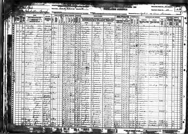 1930 Census schedule used in the OCR failure benchmark