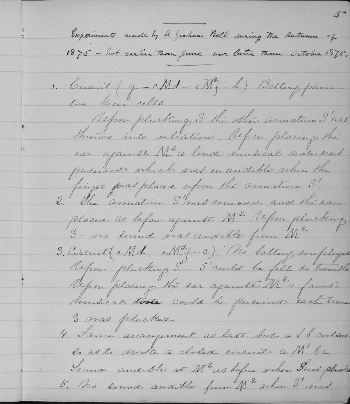 Alexander Graham Bell notebook page used in the OCR failure benchmark